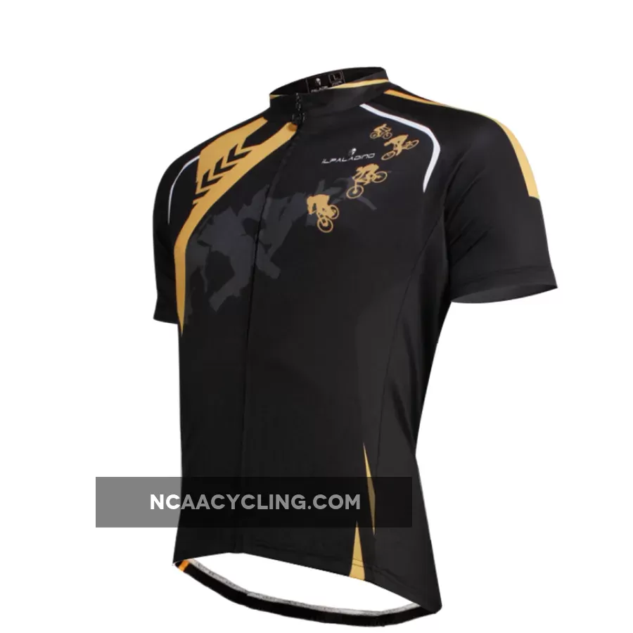 Ilpaladino Cool Black Cyclist Breathable Cycling Jersey Men's Short-Sleeve Sport Bicycling Summer Spring Autumn Pro Cycle Clothing Racing Apparel Outdoor Sports Leisure Biking Shirts Quick Dry Wear NO.645