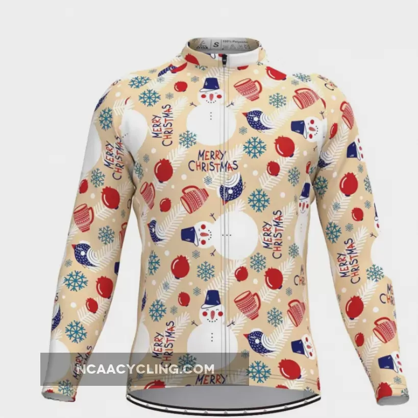 Merry Christmas graphic print Long Sleeve Cycling Jersey