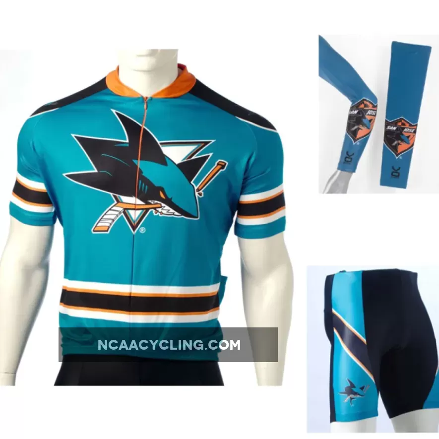 NHL San Jose Sharks Cycling Jerseys Bib Shorts Arm Warmers