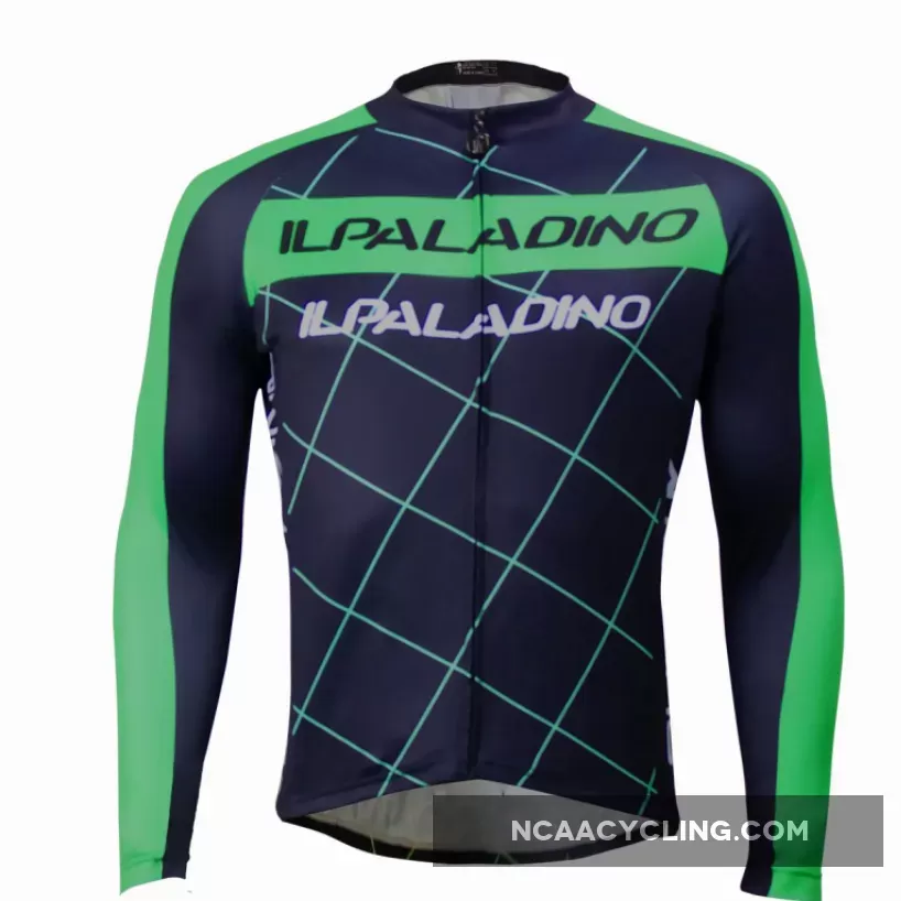 Men's Top Long-sleeve Black Cycling Jersey with Green-strip Mesh Outdoor Leisure Sport Biking Sportswear Suit Winter Bicycle clothing(velvet) 765
