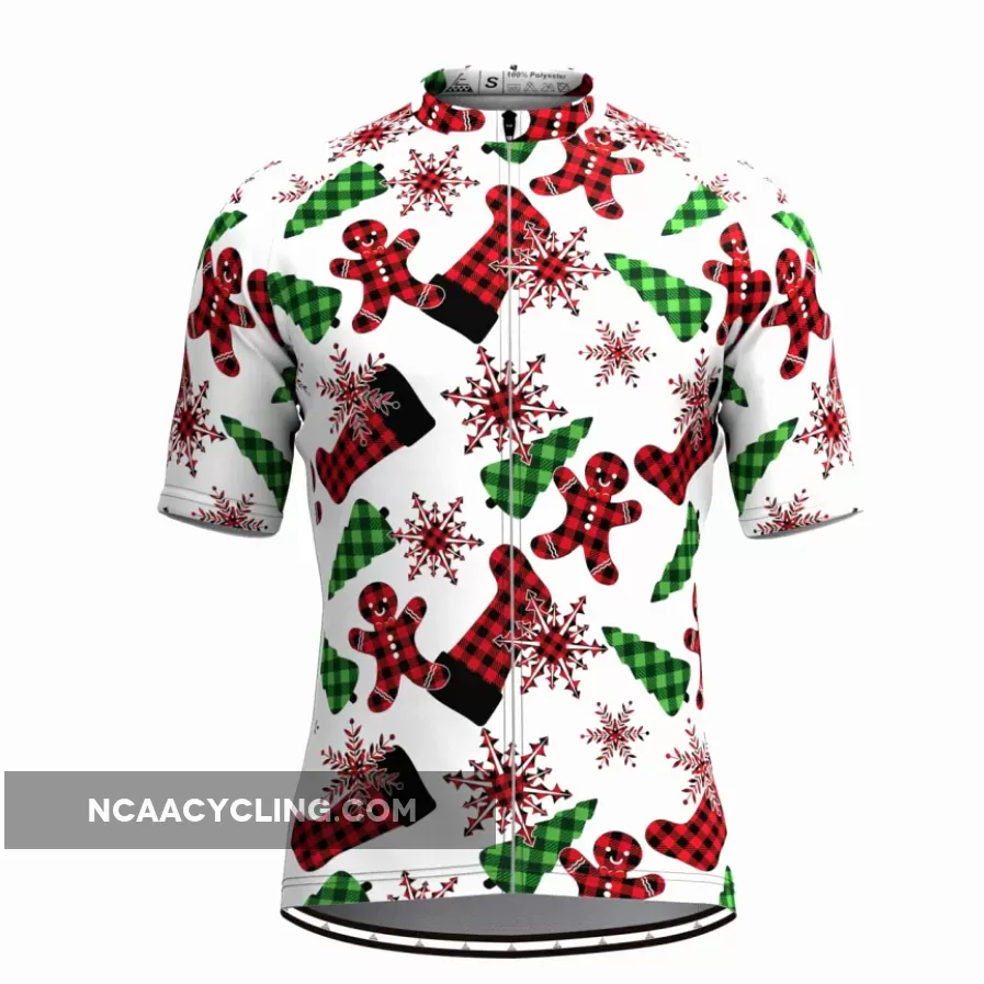 Check Shirt Themed Christmas Gingerbread Man Cycling Jersey