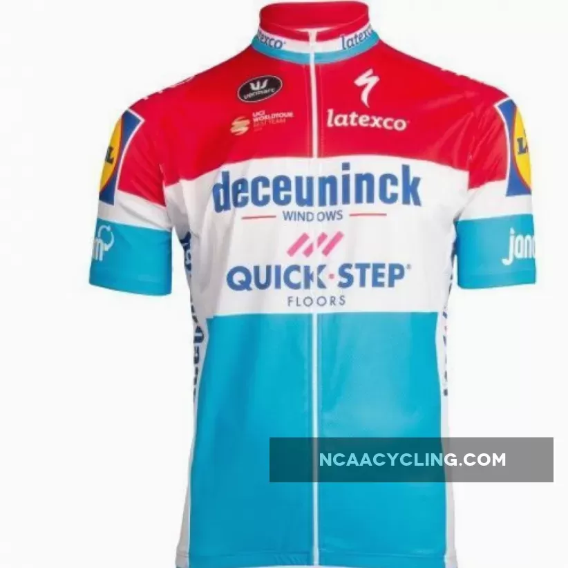 2019 Deceuninck-Quick-Step luxembourgian champ Short Sleeve cycling Jersey bike clothing Cycle apparel Shirt