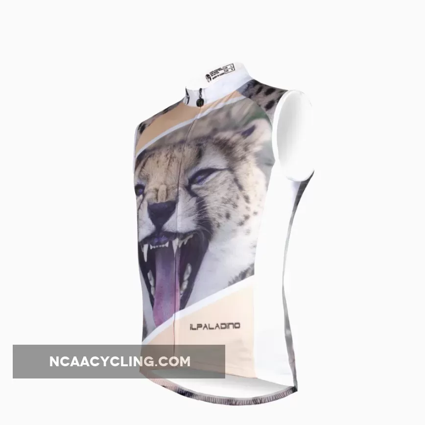 Leopard Panther Naughty Animal Men's Cycling Sleeveless Bike Jersey T-shirt Summer Spring Road Bike Wear Mountain Bike MTB Clothes Sports Apparel Top NO.W677