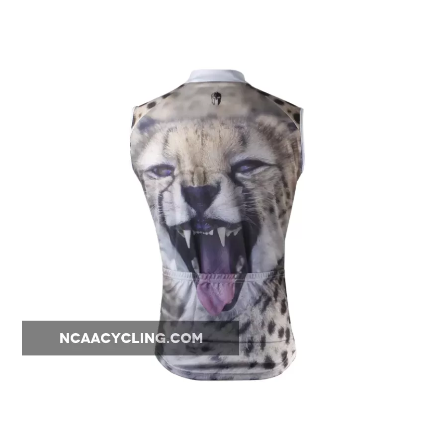 Leopard Panther Naughty Animal Men's Cycling Sleeveless Bike Jersey T-shirt Summer Spring Road Bike Wear Mountain Bike MTB Clothes Sports Apparel Top NO.W677