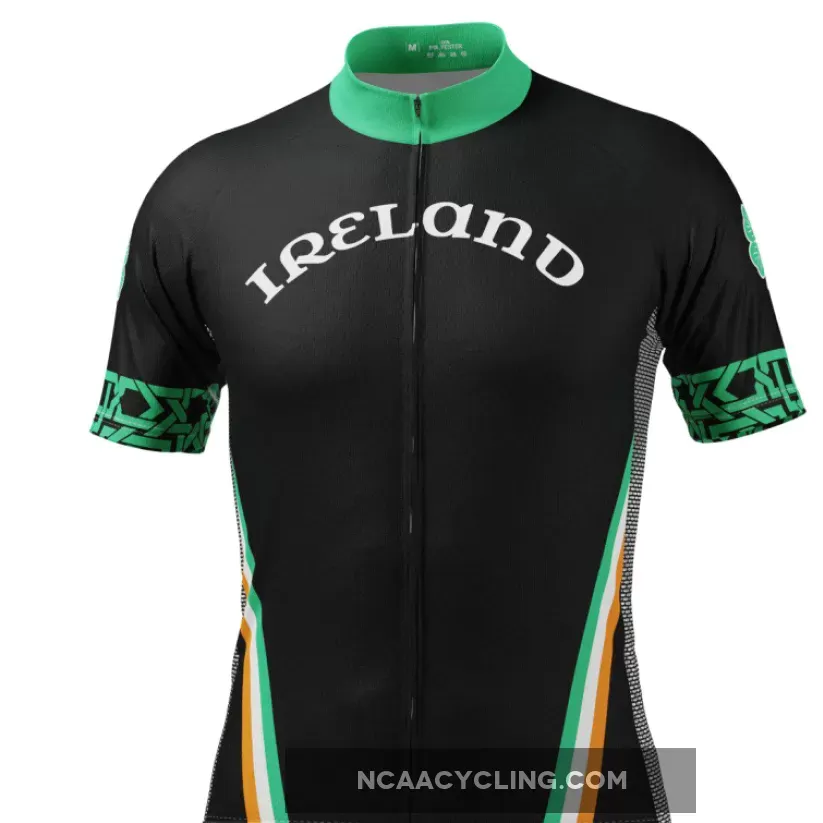 Men's Ireland Eire Shamrock Short Sleeve Cycling Jersey, Ireland Cycling Jersey