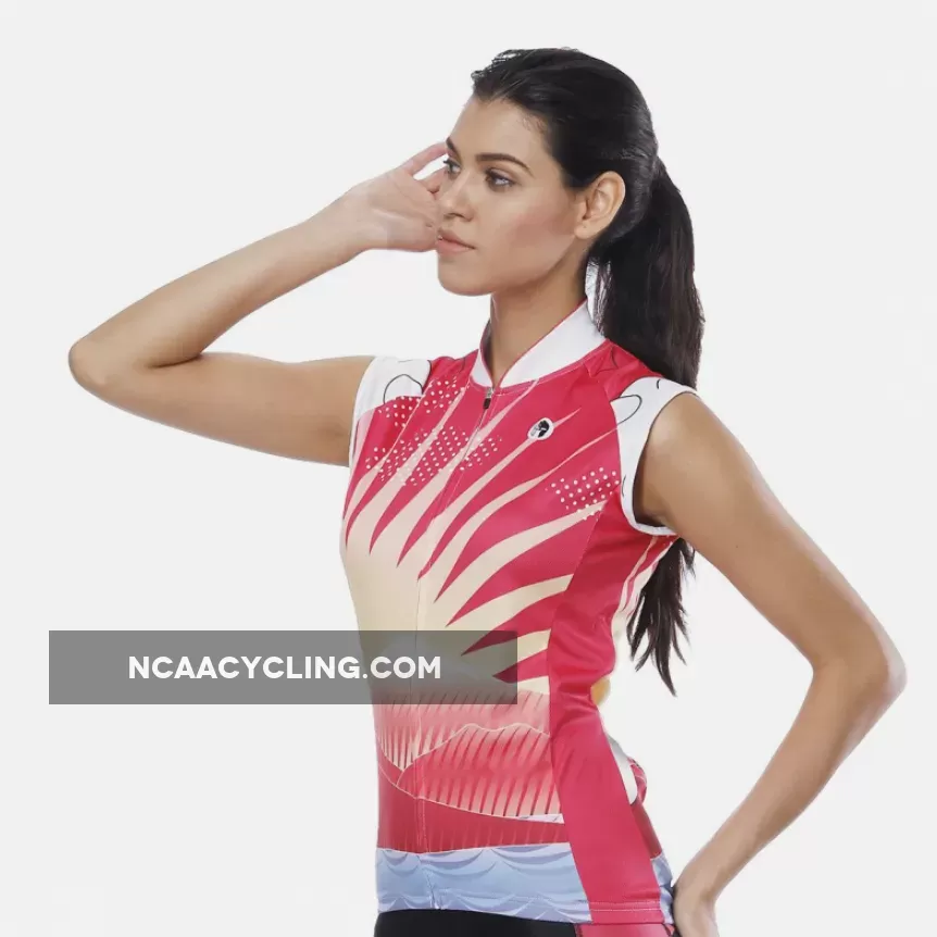 Flying Fish Carps Red Pink Women's Cycling Sleeveless Bike Jersey/Kit T-shirt Summer Spring Road Bike Wear Mountain Bike MTB Clothes Sports Apparel Top / Suit NO. 806