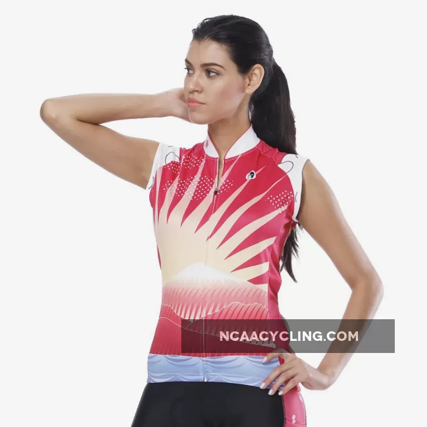 Flying Fish Carps Red Pink Women's Cycling Sleeveless Bike Jersey/Kit T-shirt Summer Spring Road Bike Wear Mountain Bike MTB Clothes Sports Apparel Top / Suit NO. 806