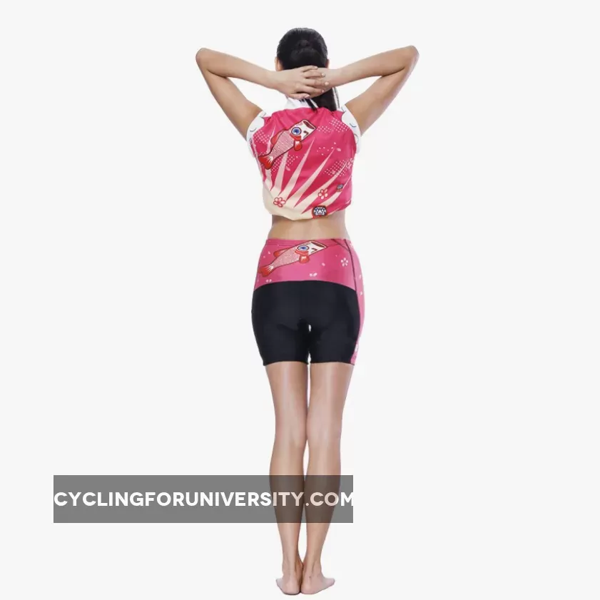 Flying Fish Carps Red Pink Women's Cycling Sleeveless Bike Jersey/Kit T-shirt Summer Spring Road Bike Wear Mountain Bike MTB Clothes Sports Apparel Top / Suit NO. 806