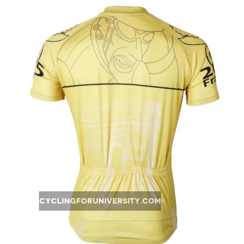 Ilpaladino Cyclist Yellow Men's Breathable Quick Dry Short-Sleeve Cycling Jersey Bicycling Shirts France Summer SportsWear NO.568