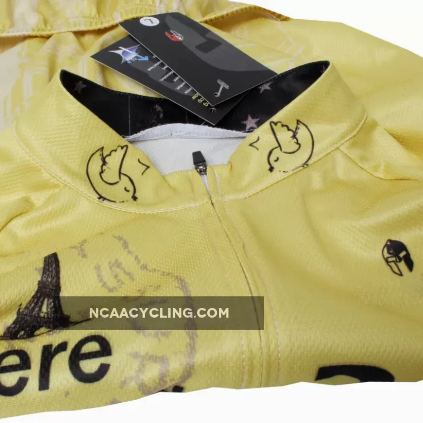 Ilpaladino Cyclist Yellow Men's Breathable Quick Dry Short-Sleeve Cycling Jersey Bicycling Shirts France Summer SportsWear NO.568
