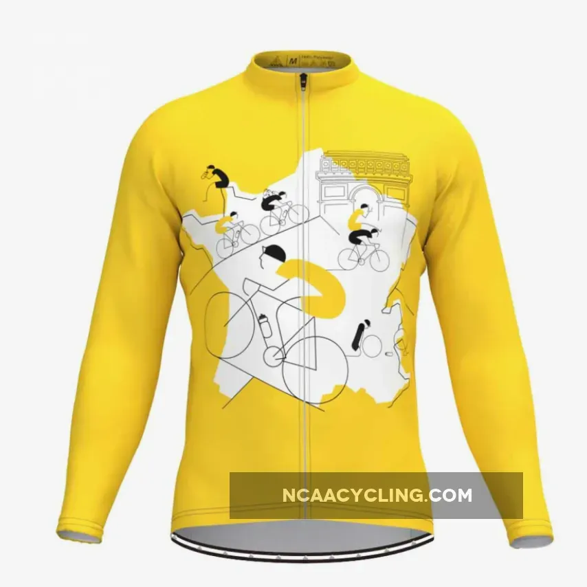 Men's Tour De France Classic Color LS Jersey Yellow Online