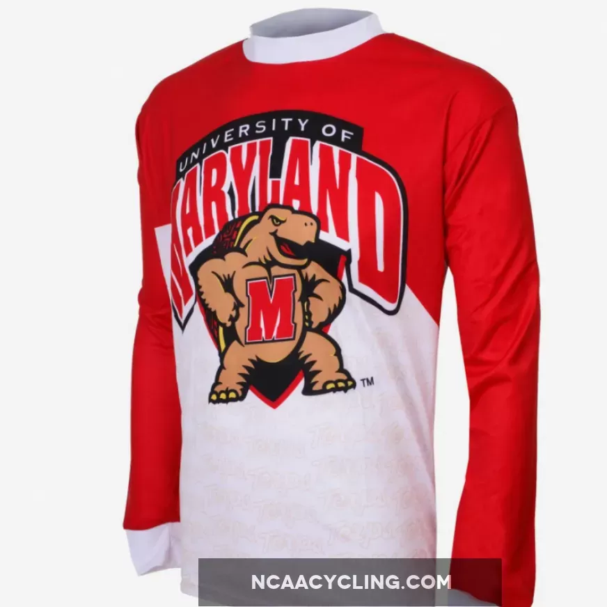 NCAA UMD, University of Maryland Terrapins Mountain Long Sleeve Bike MTB Cycling Jerseys