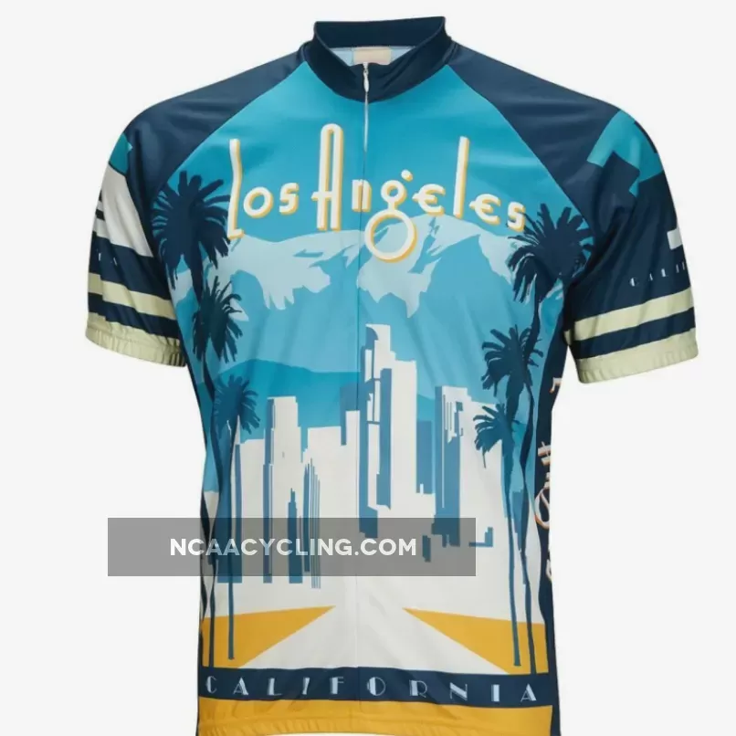 Los Angeles Skyline Short sleeve 19" zip men's cycling jersey