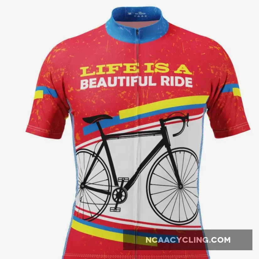 Men's Life is a Beautiful Ride Short Sleeve Cycling Jersey