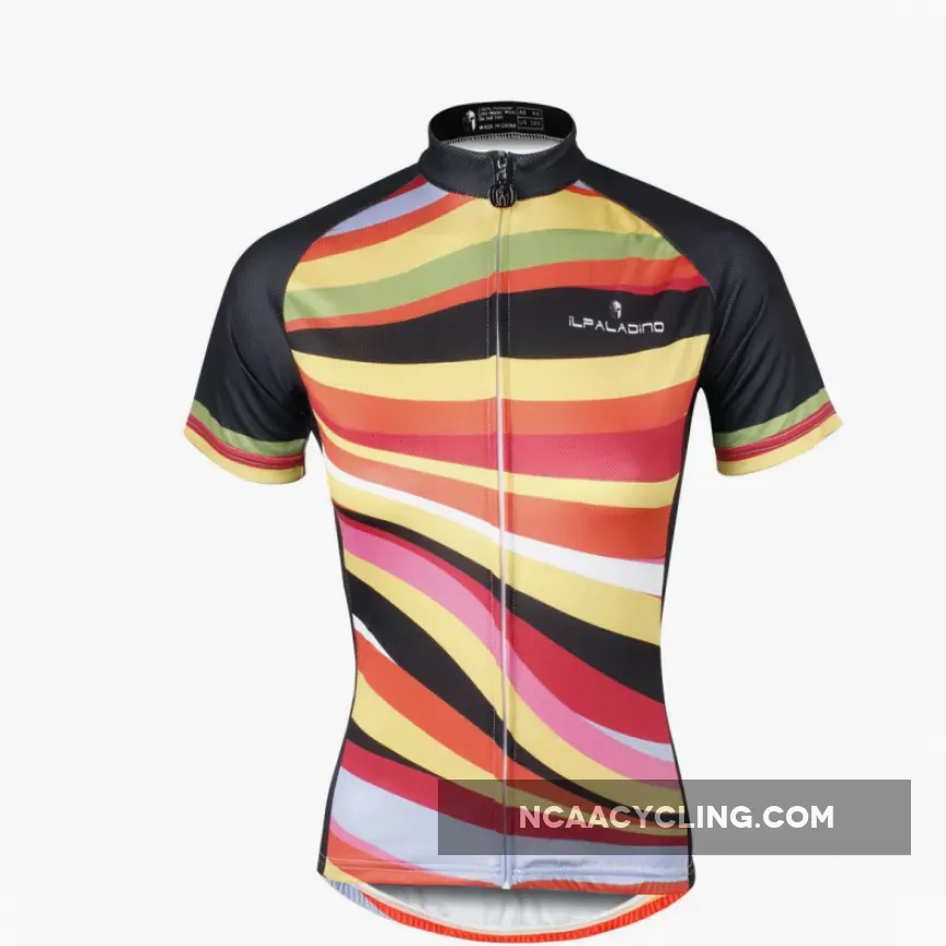 Ilpaladino Colorful Zebra Crossing Women's Quick Dry Short-Sleeve Cycling Jersey Biking Shirts Breathable Summer Apparel Outdoor Sports Gear Wear NO.686