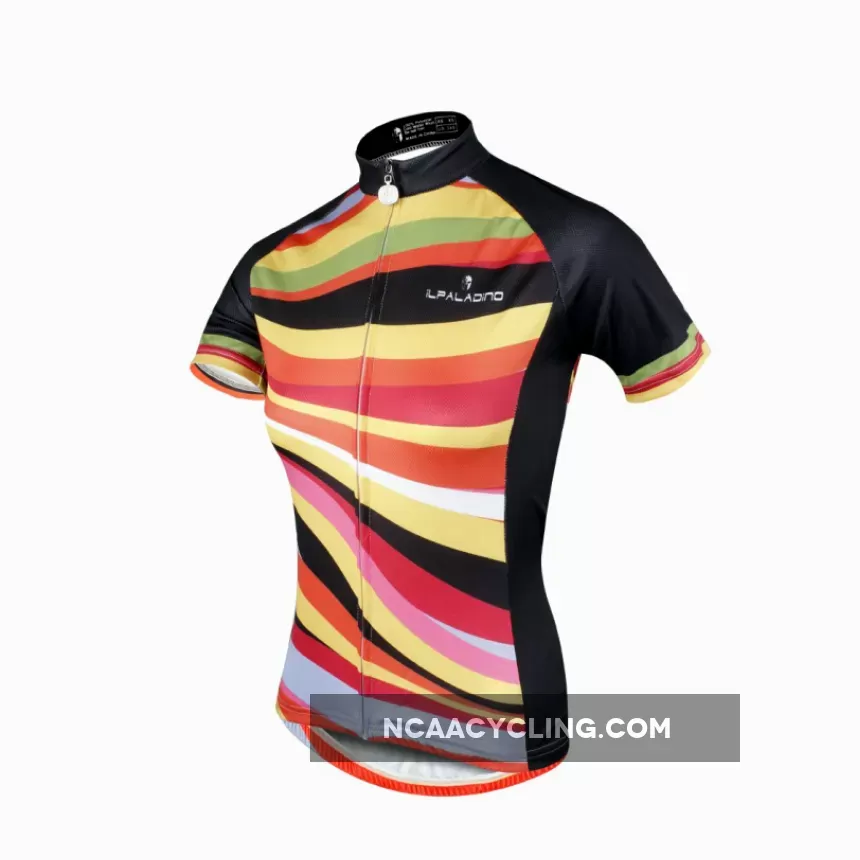 Ilpaladino Colorful Zebra Crossing Women's Quick Dry Short-Sleeve Cycling Jersey Biking Shirts Breathable Summer Apparel Outdoor Sports Gear Wear NO.686