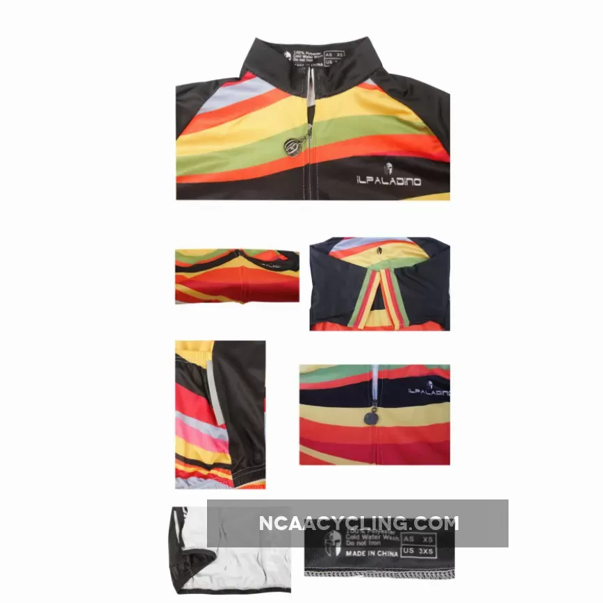 Ilpaladino Colorful Zebra Crossing Women's Quick Dry Short-Sleeve Cycling Jersey Biking Shirts Breathable Summer Apparel Outdoor Sports Gear Wear NO.686