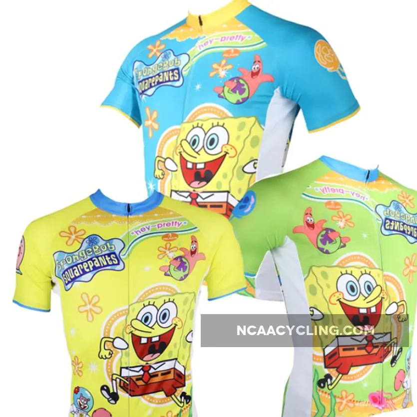 ILPALADINO SpongeBob SquarePants Gary Patrick Star Sandy Cheeks Men's Cycling Jersey Summer Bicycling Pro Cycle Clothing Racing Apparel Outdoor Sports Leisure Biking T-shirt Sportswear Cartoon World