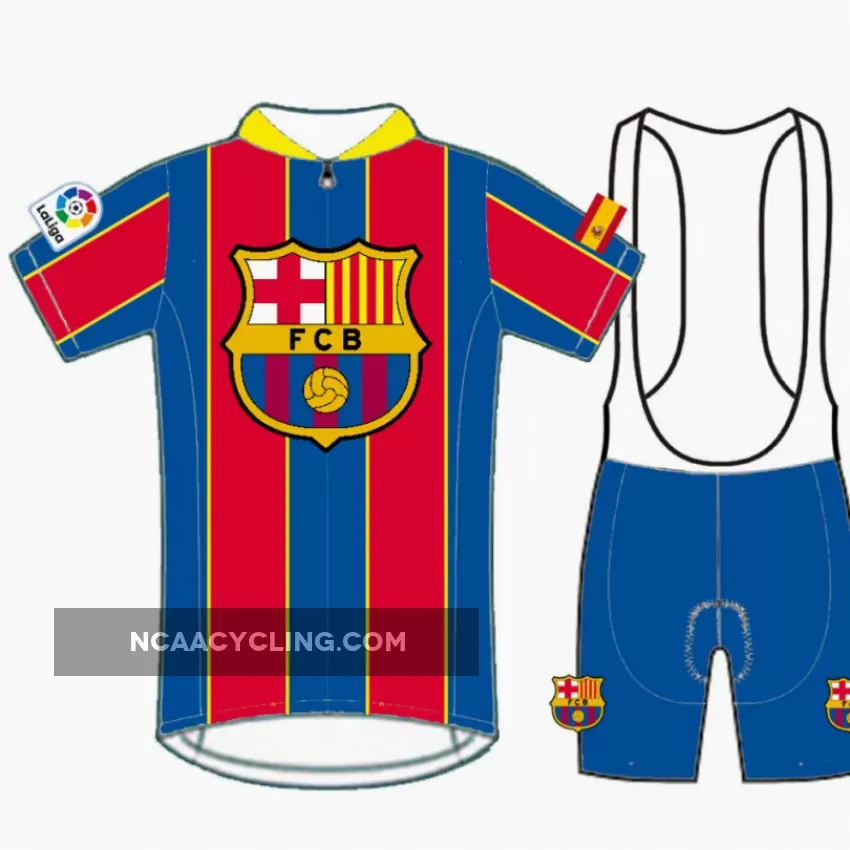 FC BARCELONA Short Sleeve Cycling Jerseys bib shorts kit