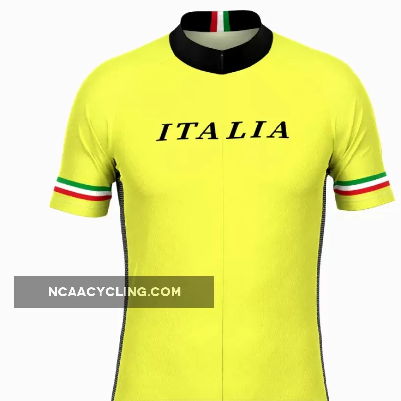 Men's High Visibility Italia Short Sleeve Cycling Jersey, Cycling Jersey Italia
