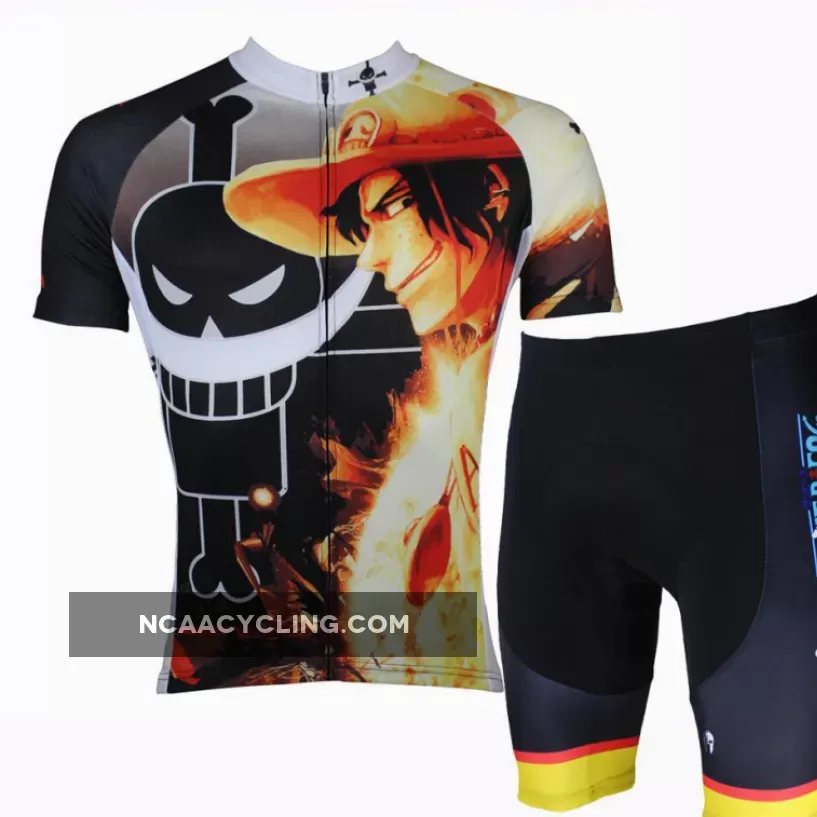 ONE PIECE Series Men's Short-sleeve Cycling Suit Team Jacket T-shirt Summer Suit Spring Autumn Clothes Sportswear Cartoon World Anime Animation Ace/Luffy/Zoro/Chopper/Brook/Usopp/Sanji/Franky
