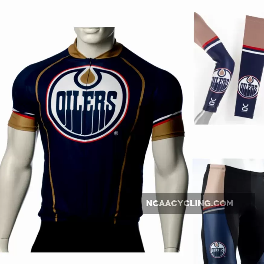 NHL Edmonton Oilers Cycling Jerseys Bib Shorts Arm Warmers