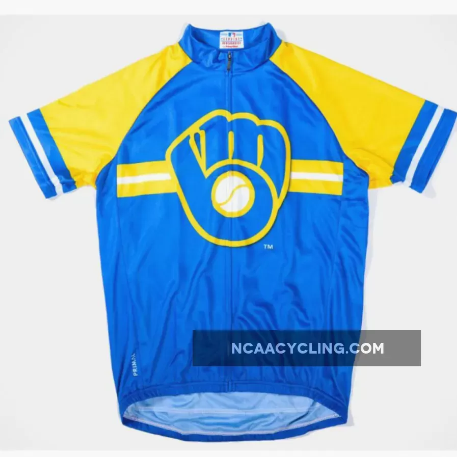MLB Milwaukee Brewers Short Sleeve Cycling Jerseys