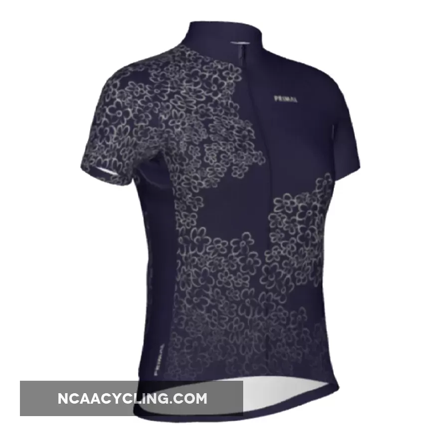 Primal Wear Black Floral Full Zip Short Sleeve Women's Cycling Jersey / Primal Wear Cycling