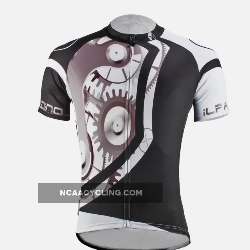 ILPALADINO Men's Cycling Jersey Simple Style Comfortable Bike Shirt Mountain Biking Apparel Outdoor Sports Gear Leisure Biking T-shirt Black and White NO.618