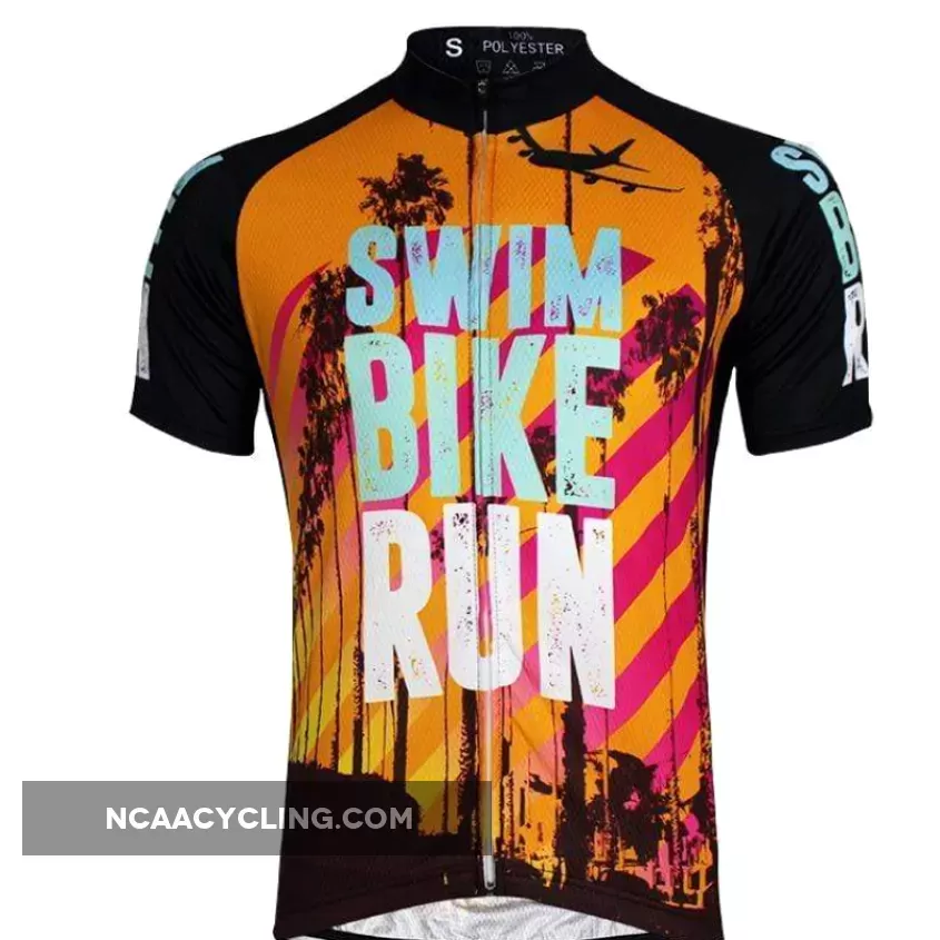 Swim Bike Run Orange Summer Cycling Jersey New Releases