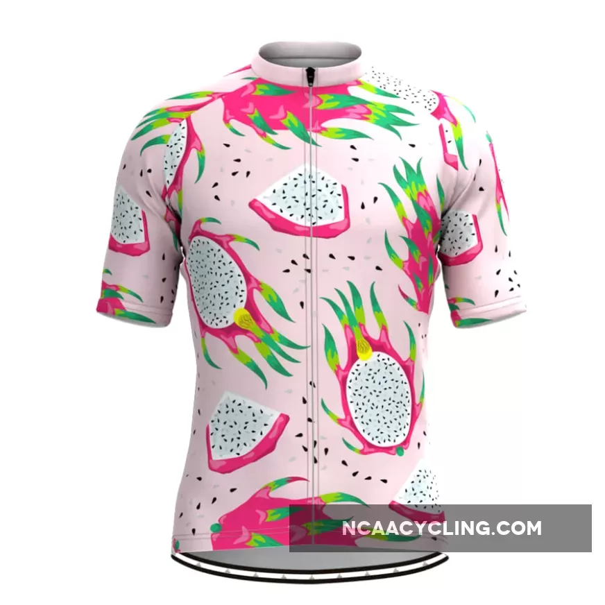 Men's Pitaya Fruit Print Cycling Jersey Pink Restock