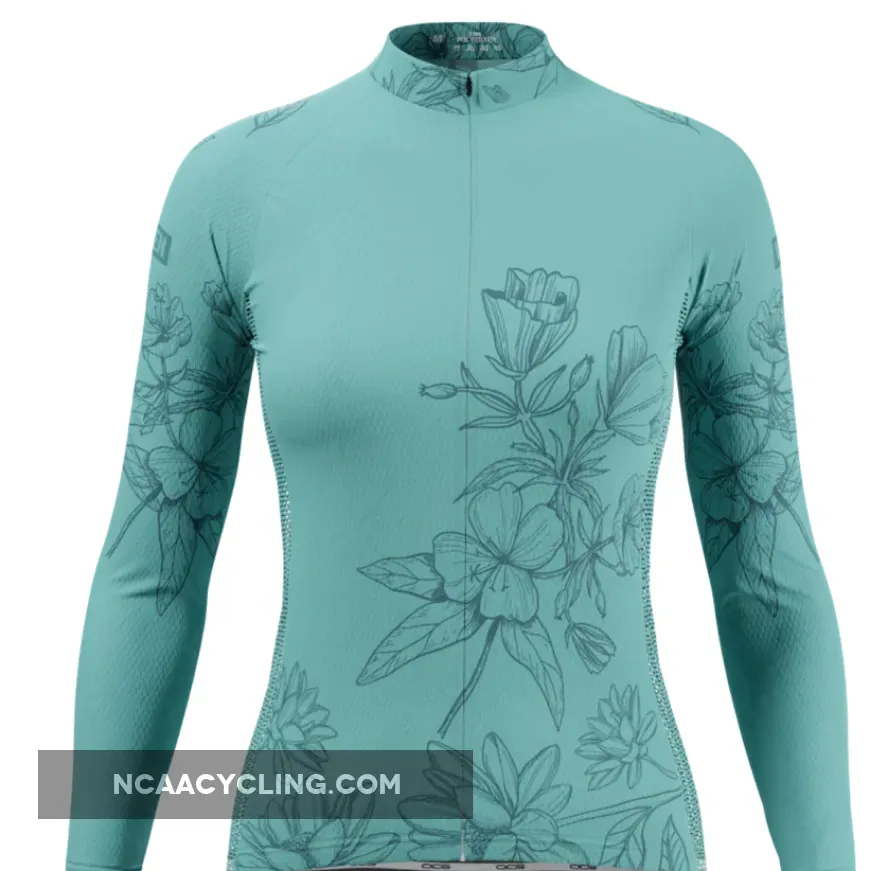 Women's Flower Power Long Sleeve Cycling Jersey, Flower Power Bike Ride