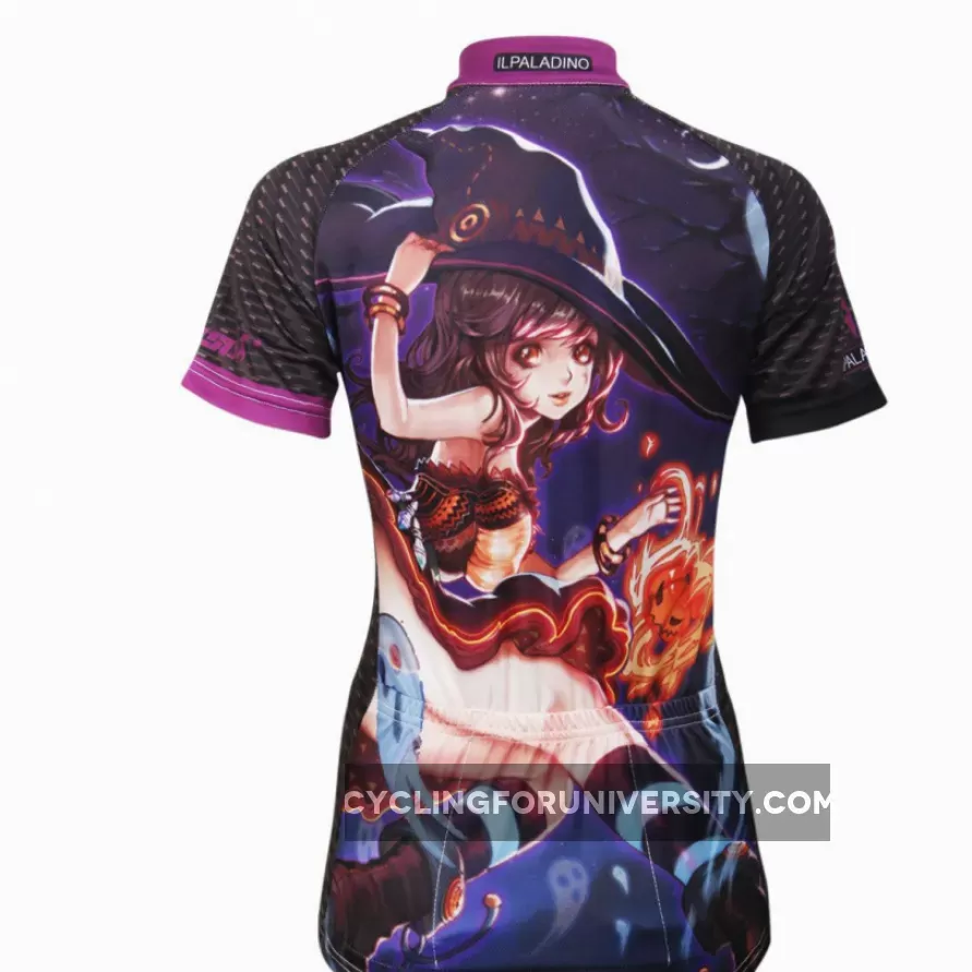 ILPALADINO Animation Game Character Girl Lovely Witch Woman's Short-Sleeve Cycling Jersey Summer Biking Wear Breathable Outdoor Sports Gear Leisure Biking T-shirt Sports Clothes NO.581
