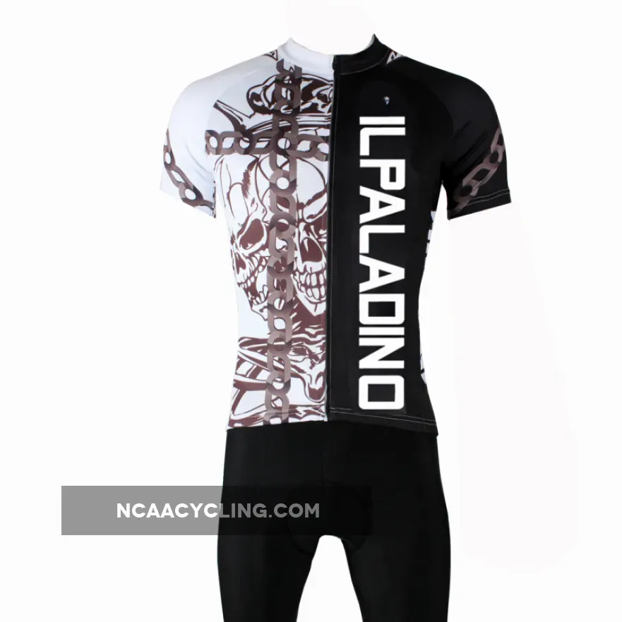 ILPALADINO Chain Skull Men's Summer Cycling Short-sleeve Suit Bike Shirt Sportswear Quick—dry Shirt Apparel Outdoor Sports Gear 091
