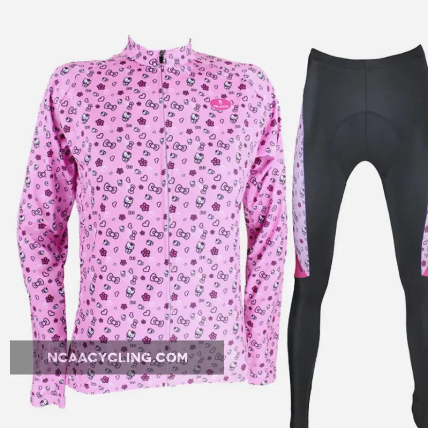 HELLO KITTY Princess Women's Top Cycling Suit/Jersey Jacket T-shirt Summer Spring Autumn Clothes Sportswear Cartoon World Pink Kit NO.081