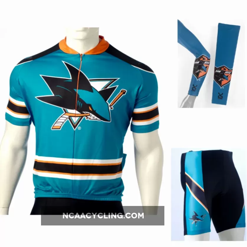 NHL San Jose Sharks Cycling Jerseys Bib Shorts Arm Warmers
