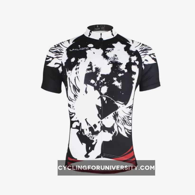 Ilpaladino Red-bottom Breathable Black & White Jersey Men's Short-Sleeve Bicycling Shirts Summer Quick Dry Wear Apparel Outdoor Sports Gear Leisure Biking T-shirt NO.659