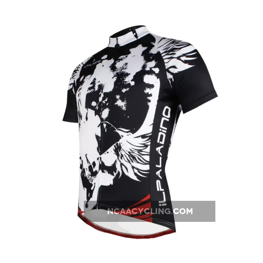 Ilpaladino Red-bottom Breathable Black & White Jersey Men's Short-Sleeve Bicycling Shirts Summer Quick Dry Wear Apparel Outdoor Sports Gear Leisure Biking T-shirt NO.659