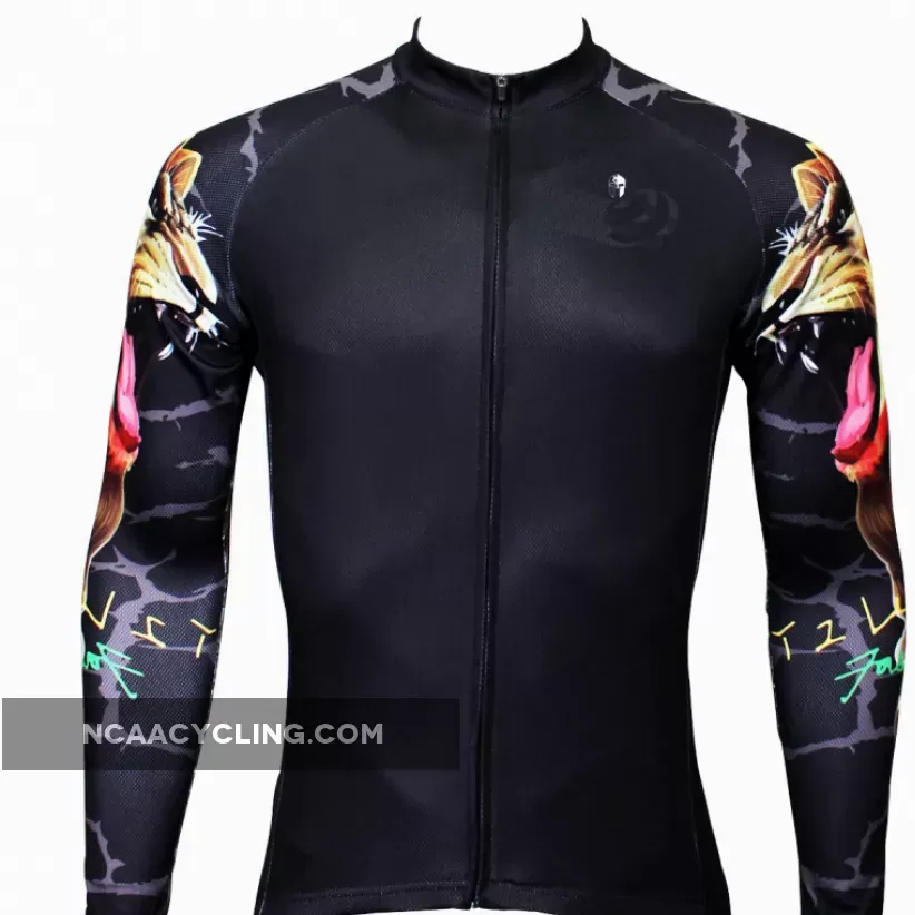 Hot Sale Cycling Jersey Cycling Jersey Wholesale Outdoor Men's Long-sleeved Jersey for Spring and Summer Black and White Ultraviolet Resistant Fabric Outdoor Sportswear(velvet)