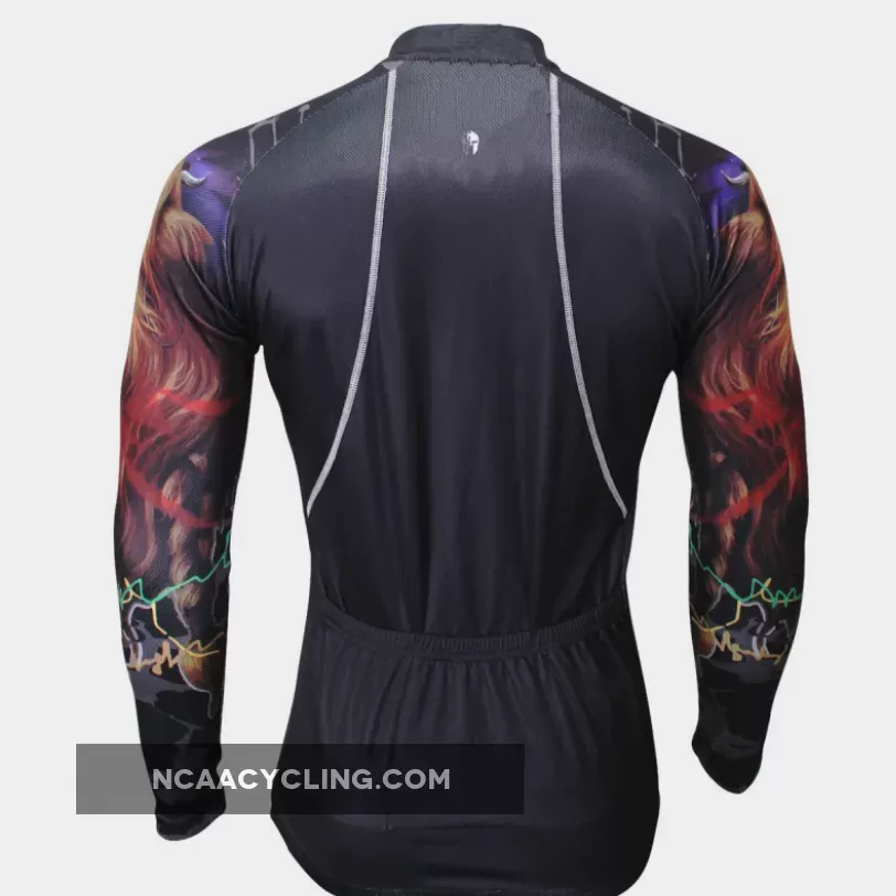 Hot Sale Cycling Jersey Cycling Jersey Wholesale Outdoor Men's Long-sleeved Jersey for Spring and Summer Black and White Ultraviolet Resistant Fabric Outdoor Sportswear(velvet)