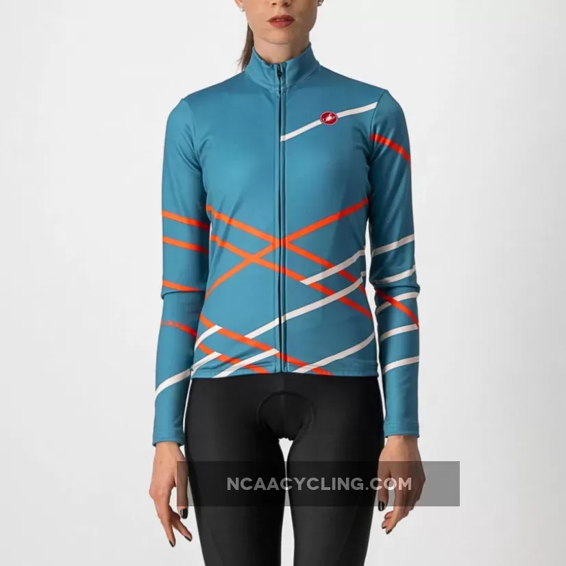 Castelli Diagonal Woman Long Sleeves Jersey - Blue Online