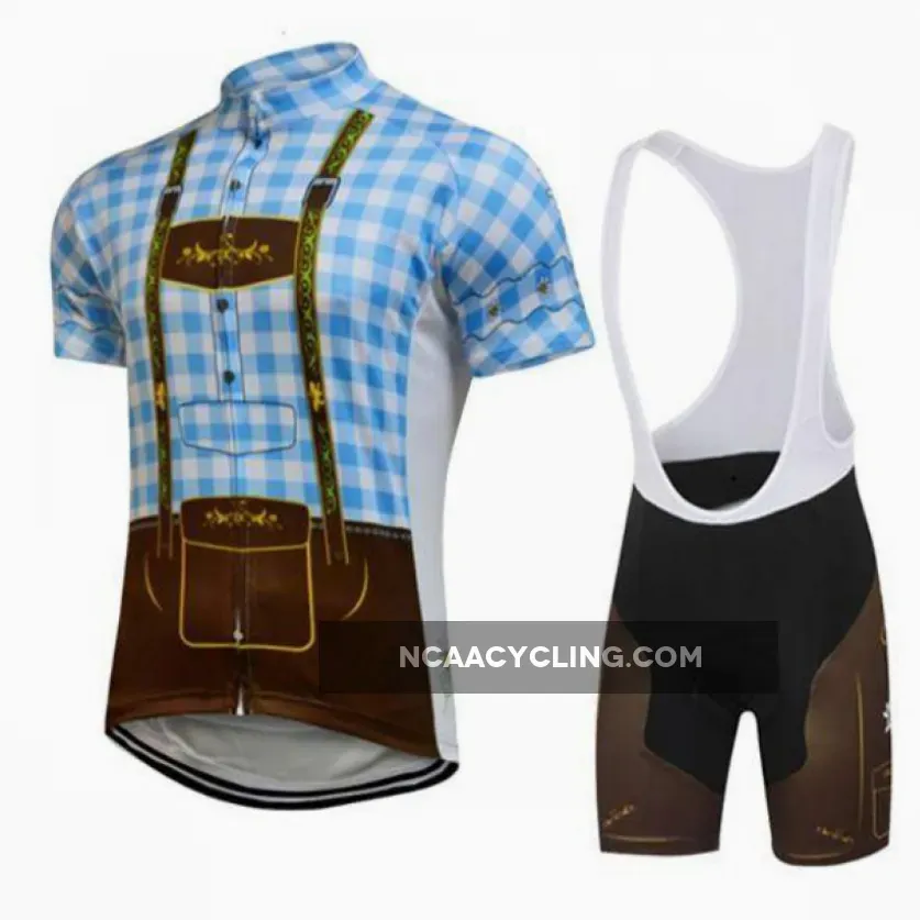 Blue Lederhosen Cycling Jersey & Shorts Set