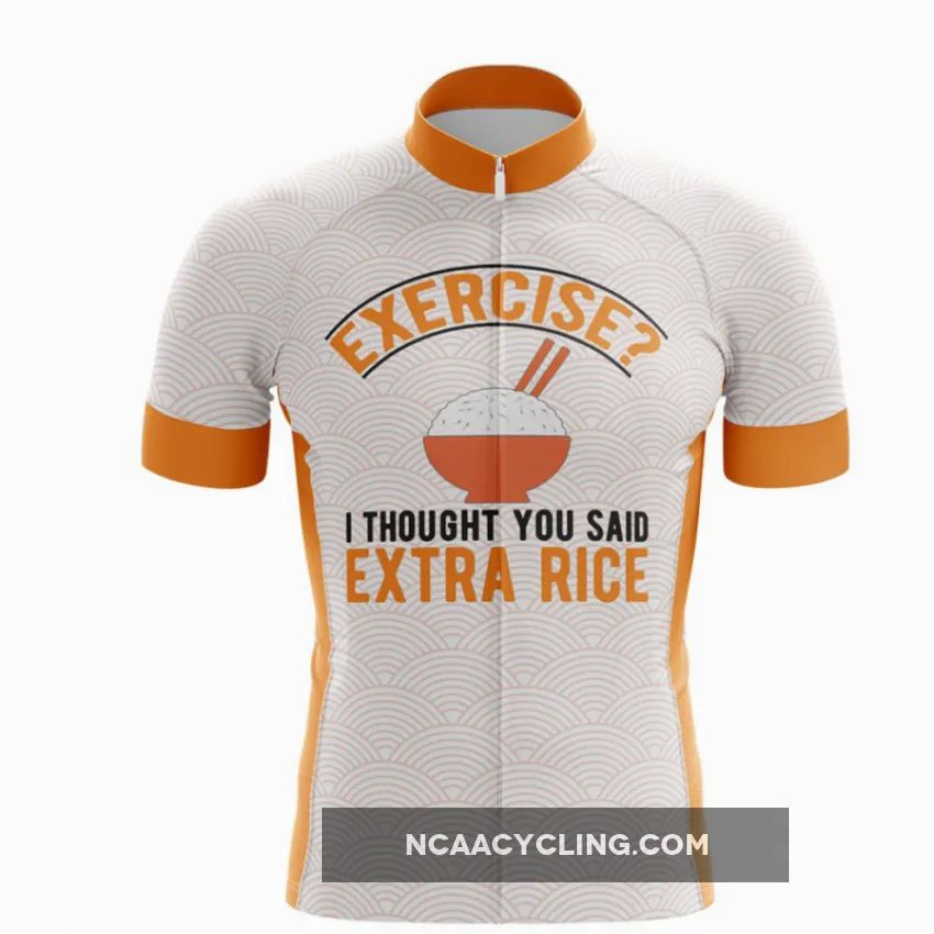 Exercise Cycling Jersey Extra Rice Humor