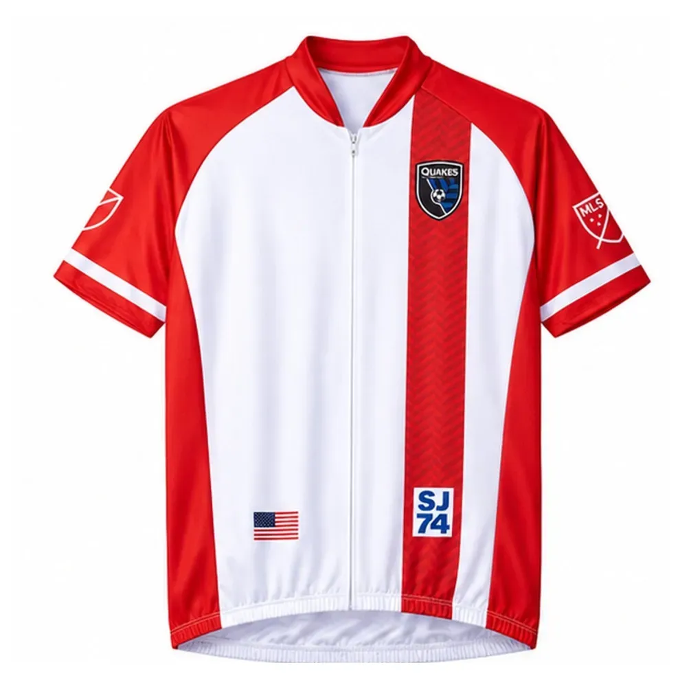 MLS San Jose Earthquakes Short Sleeve Cycling Jersey White/Red