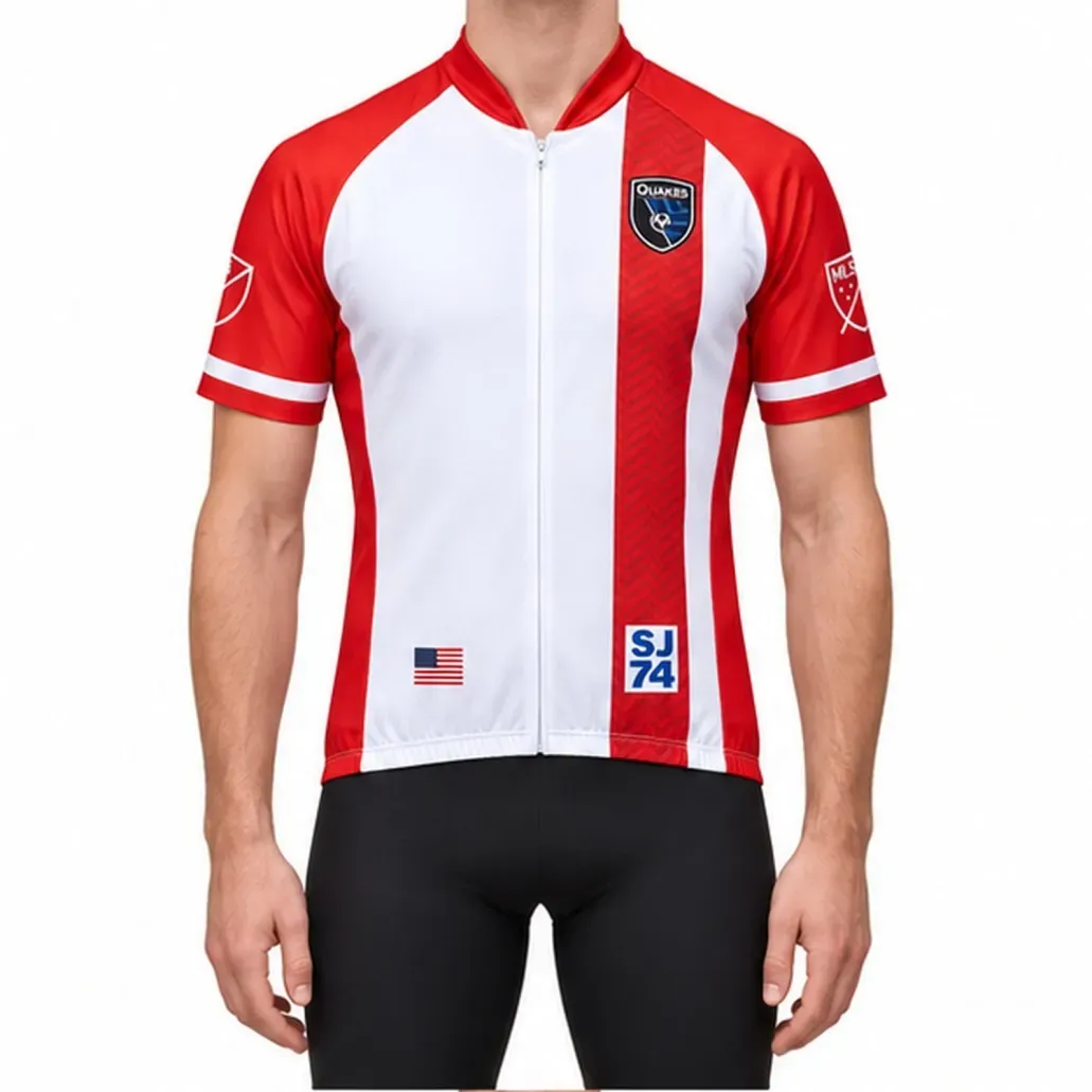 MLS San Jose Earthquakes Short Sleeve Cycling Jersey White/Red MLS San Jose Earthquakes Short Sleeve Cycling Jersey White/Red
