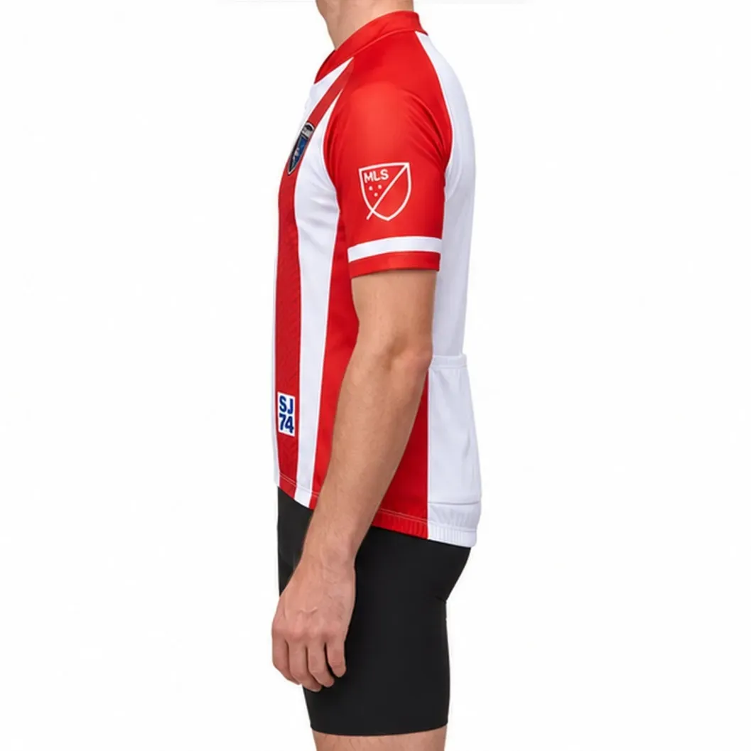MLS San Jose Earthquakes Short Sleeve Cycling Jersey White/Red MLS San Jose Earthquakes Short Sleeve Cycling Jersey White/Red