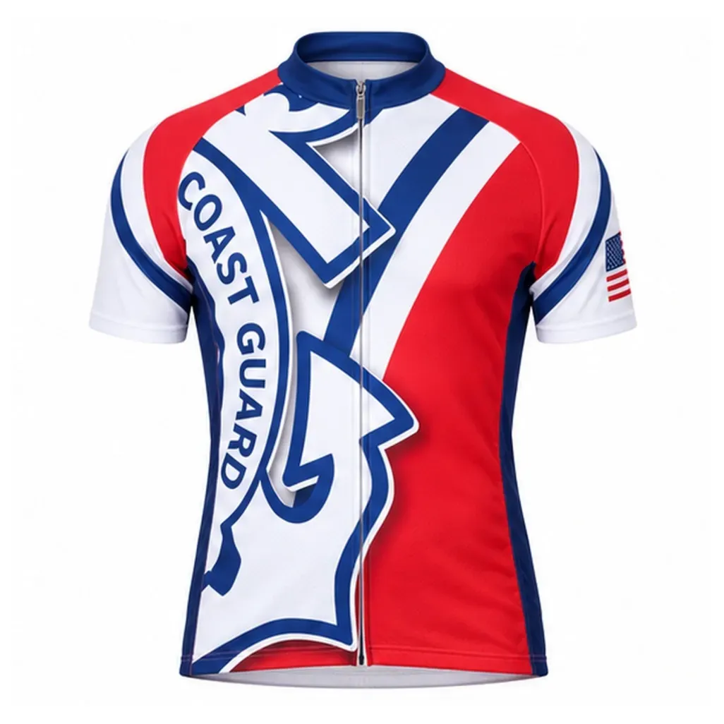 US United States Coast Guard Short Sleeve Cycling Jersey